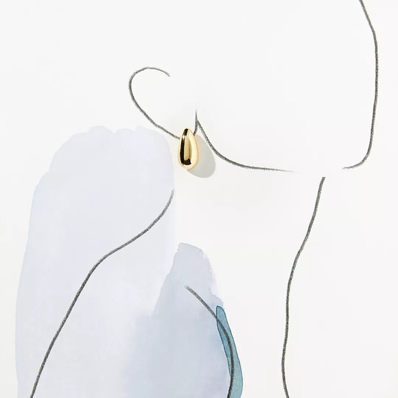 Gold Drop Clip On Earrings - Picture 3 of 6